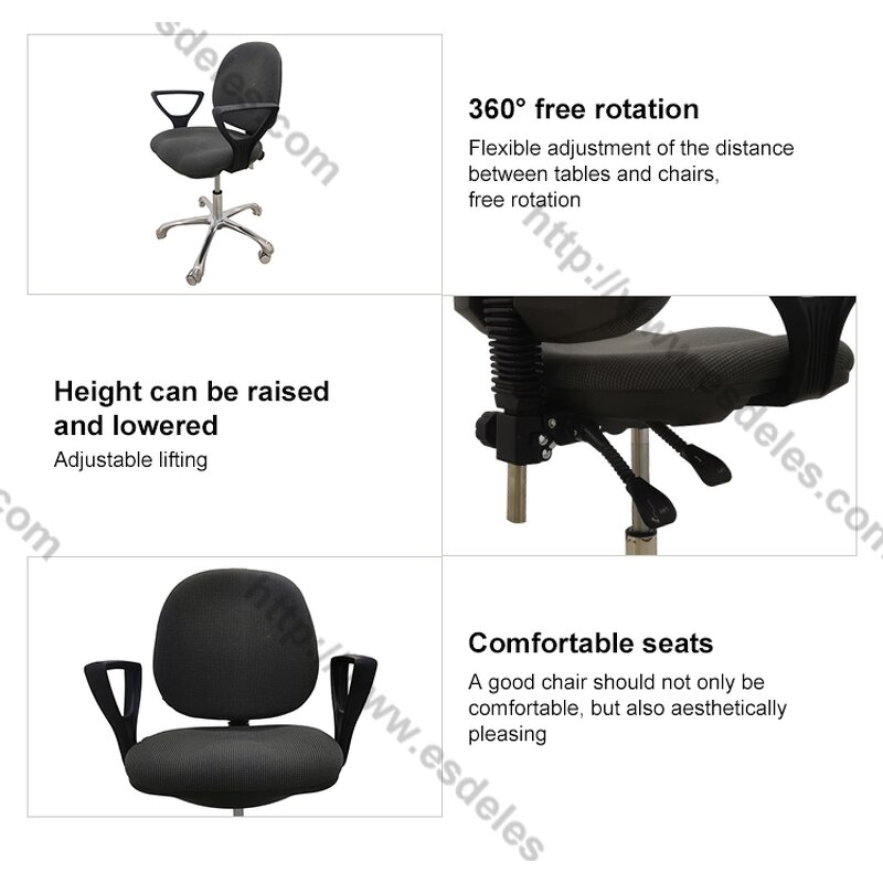 ESD Fabric Chair Factory - Comfortable Antistatic Lab Office Armrest Chair