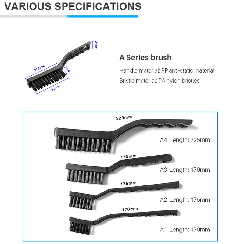 ESD Brush Supplier - Plastic Black Antistatic Brushes for PCB Cleaning