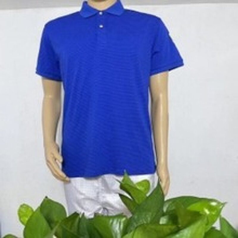 ESD Polo T-Shirt Supplier - Blue Unisex Cotton Conductive Workwear Shirt