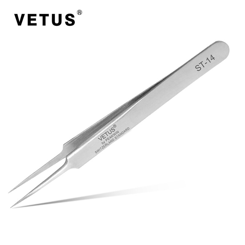 OEM VETUS Tweezers Supplier - ST Set Forceps Straight Tip Makeup Tweezer