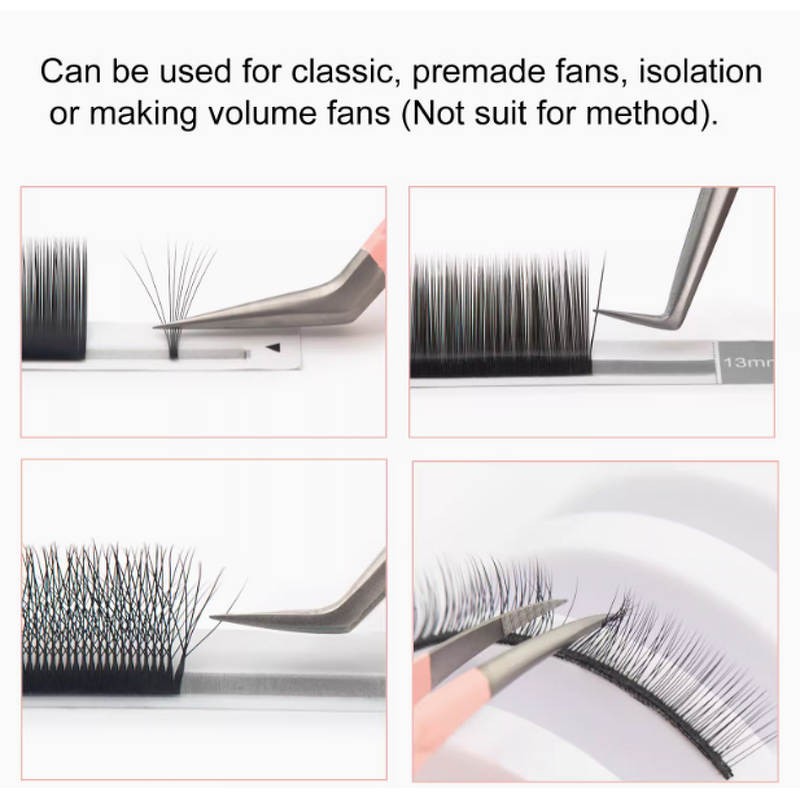 Stainless Steel Eyelash Tweezers Supplier - Volume Lash Fiber Tip Curved Grip
