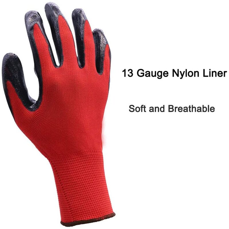 Nitrile Work Gloves Manufacturer - Black Coated Construction Grip Gloves
