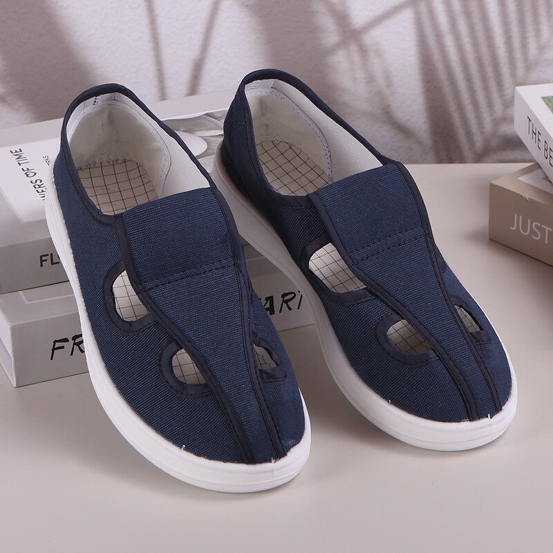ESD Canvas Shoes Supplier - Breathable PVC Sole Antislip Clean Room Shoes
