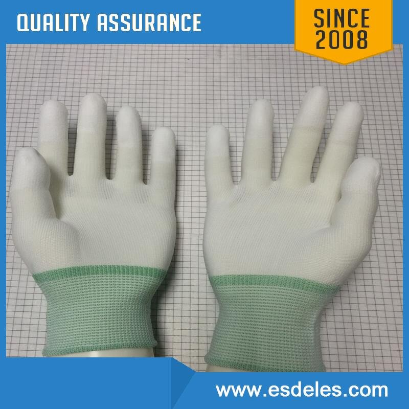 PU Coated Gloves Supplier - White Anti-static Electronics Factory Small Size