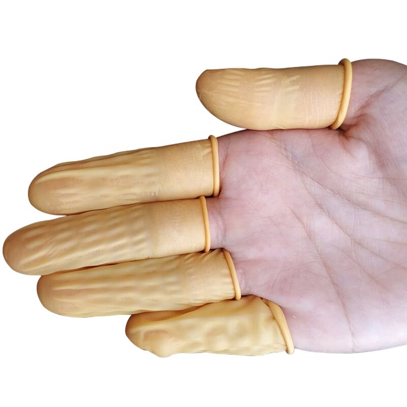 Antistatic Finger Cots Factory - White Nitrile Dotted Orange Fingerstall