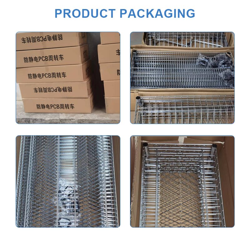 Storage Shelf with Wheels Factory - 5 Layer Carbon Steel SMT Transfer Cart