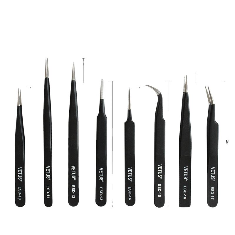 VETUS ESD Tweezers Factory - Antistatic ESD-10 to ESD-17 Series Tweezers