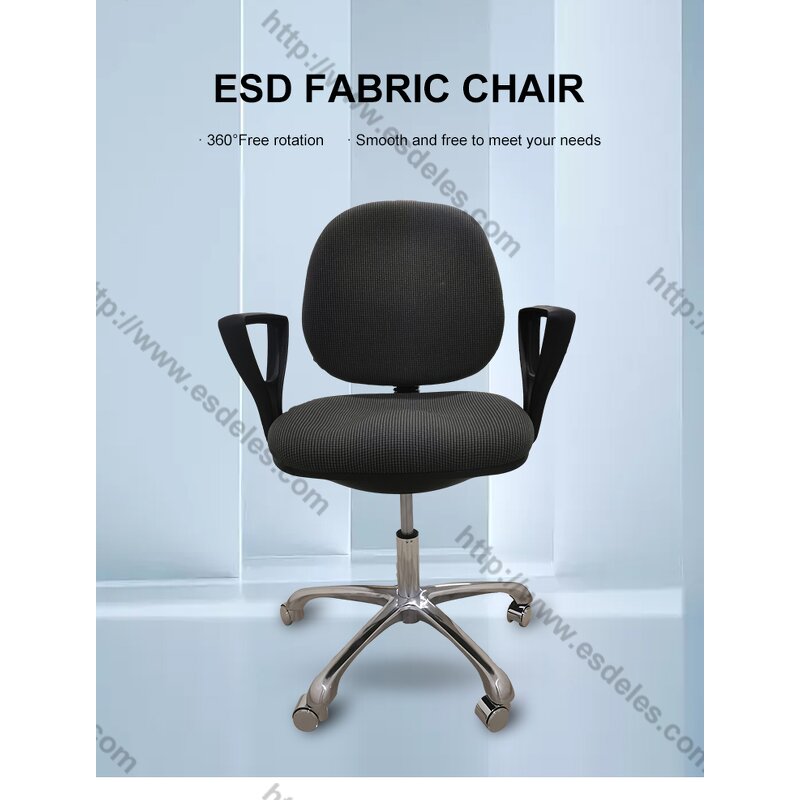 ESD Fabric Chair Factory - Comfortable Antistatic Lab Office Armrest Chair