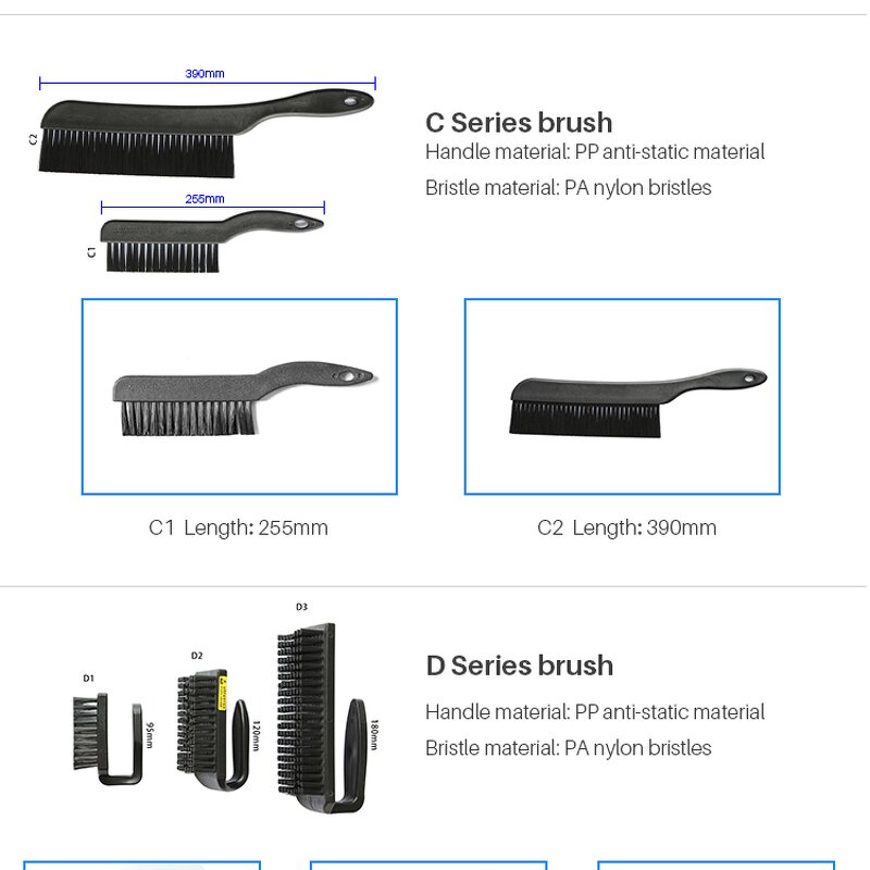 Anti-static Brush Set Manufacturer - Professional Nylon Bristle Conductive Brush