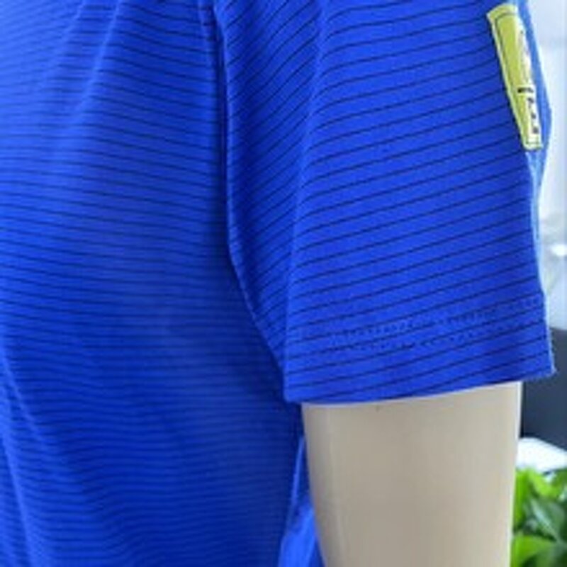 ESD Polo T-Shirt Supplier - Blue Unisex Cotton Conductive Workwear Shirt