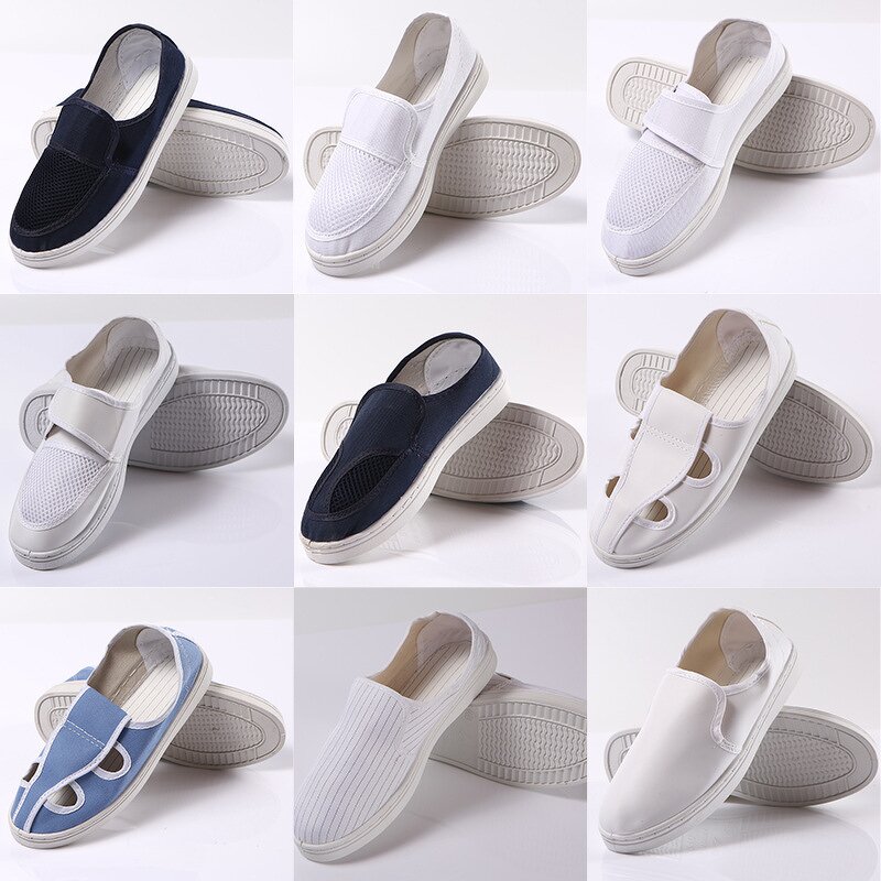 ESD Mesh Shoes Manufacturer - Canvas PU Sole Breathable Antistatic Work Shoes