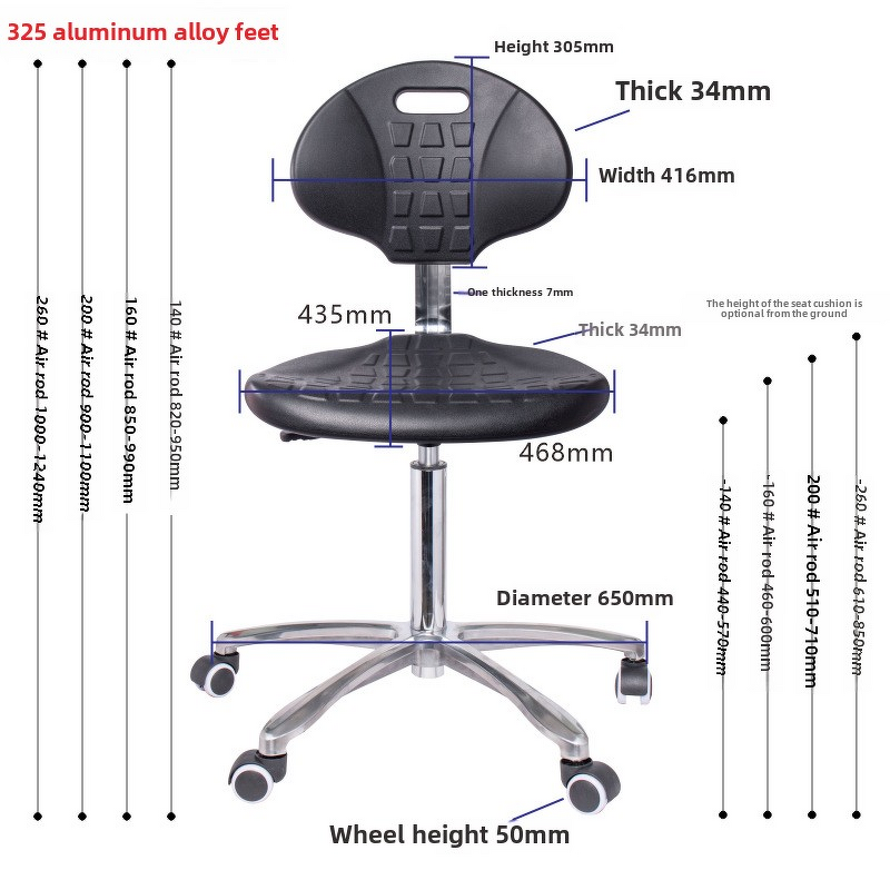 Anti-Static PU Foam Chair Supplier - Ergonomic Adjustable Backrest Computer Chair