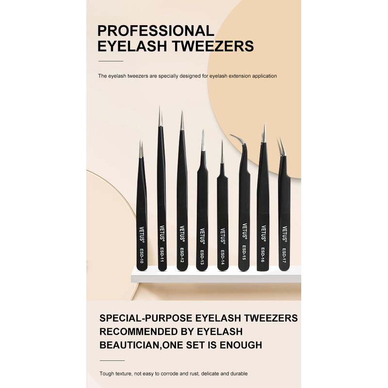 VETUS ESD Tweezers Factory - Antistatic ESD-10 to ESD-17 Series Tweezers