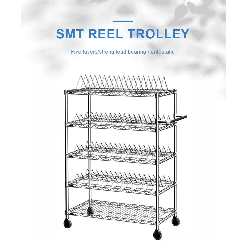 Storage Shelf with Wheels Factory - 5 Layer Carbon Steel SMT Transfer Cart