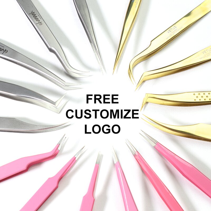 Eyelash Tweezers Factory - Free Custom Logo Volume 90 Degree Lash Tweezers
