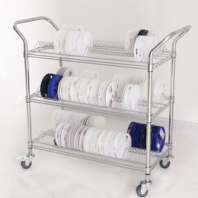 SMT Storage Shelf Factory - 3 Layer Carbon Steel Transfer Solution Cart