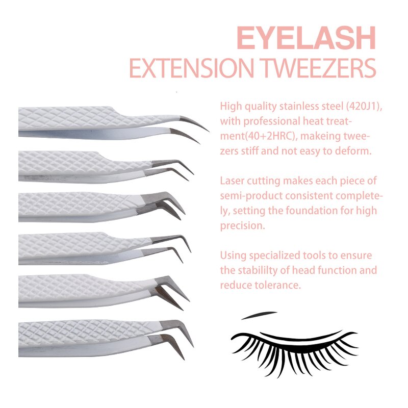 Eyelash Tweezers Factory - Free Custom Logo Diamond Grip Fiber Tip Tweezer