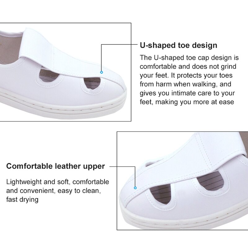 ESD Work Shoes Supplier - PU Leather Non-Slip Low Cut Breathable Shoes
