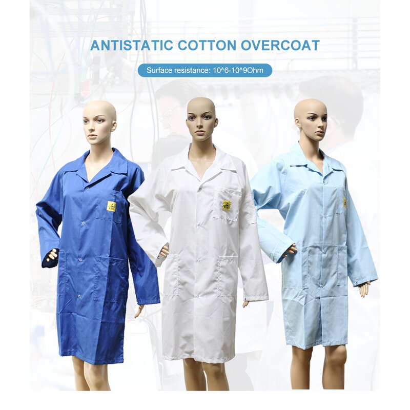 ESD Lab Coat Manufacturer - Washable Reusable TC Cotton Anti-static Suit