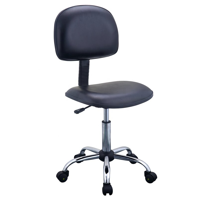 ESD PU Leather Chair Supplier - Industrial Cleanroom Nylon Metal Chair