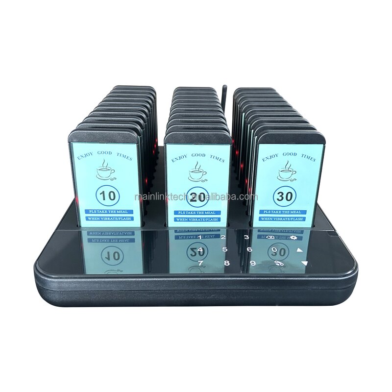 Restaurant Pager System Manufacturer - 1 to 30 Buzzers Waterproof