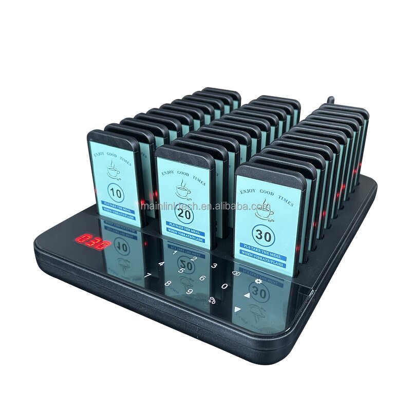 Restaurant Pager System Supplier - 30 Buzzers Coaster Waterproof