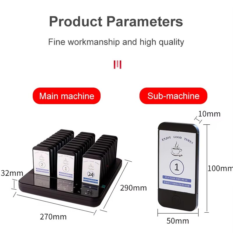 Wireless Table Pager Supplier - 30 Pager Customer Call Buzzer