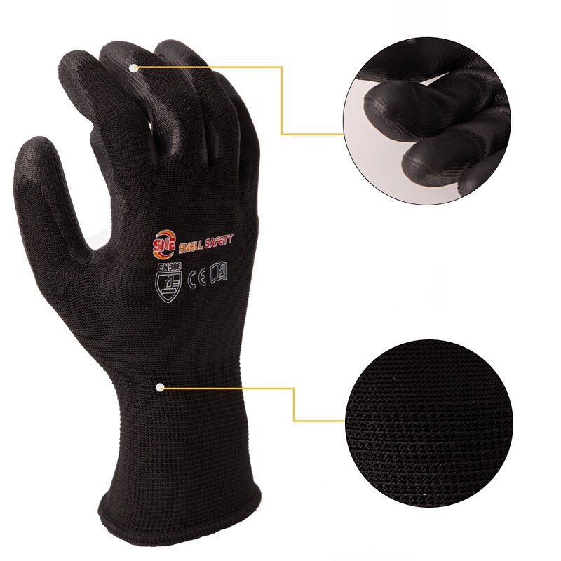 Work Safety Gloves Supplier - Factory Custom Logo Grey White Nylon