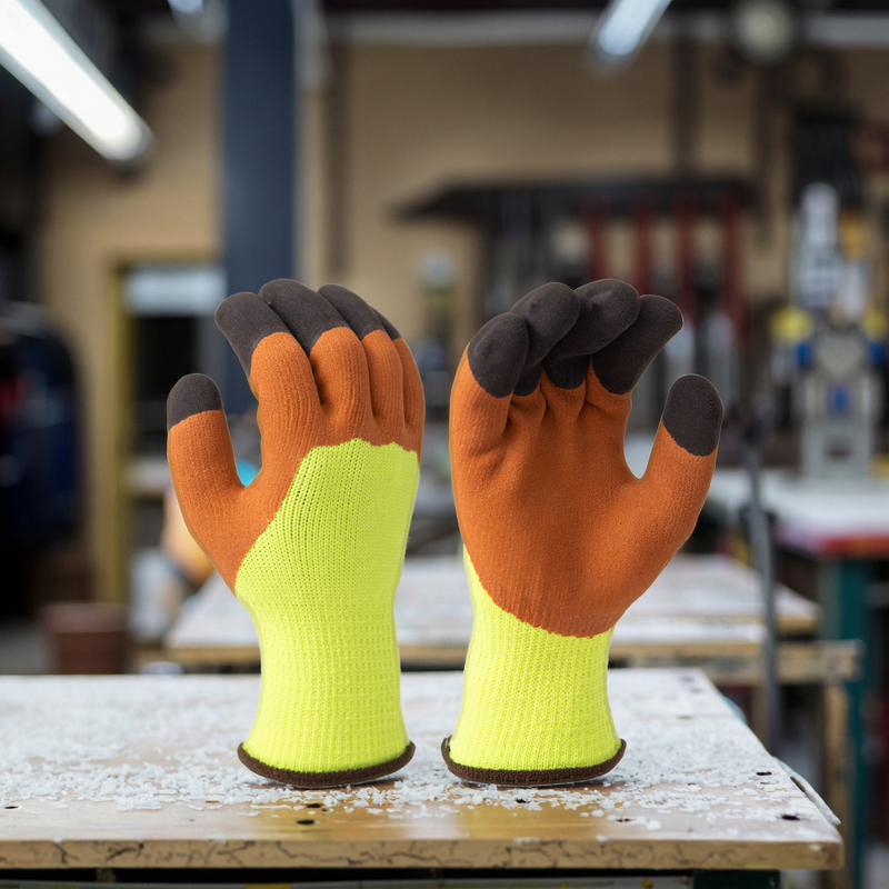 Winter Safety Gloves Supplier - Snell Safety Latex Coated Hi-Vis