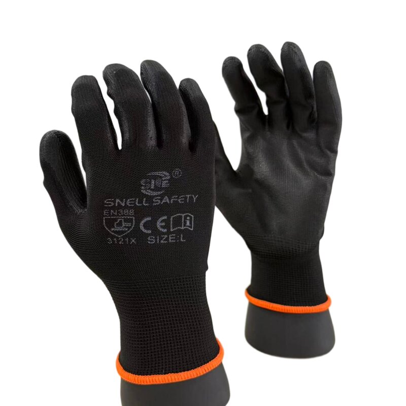 PU Coated Work Gloves Supplier - SNELL EN388 Custom Logo Polyester