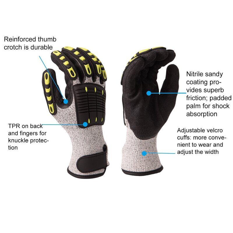 Impact Gloves Manufacturer - Wholesale Custom TPR Cotton for Oilfield