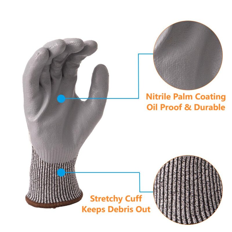 Cut Resistant Gloves Supplier - Level 3 Work Safety Nitrile Coated