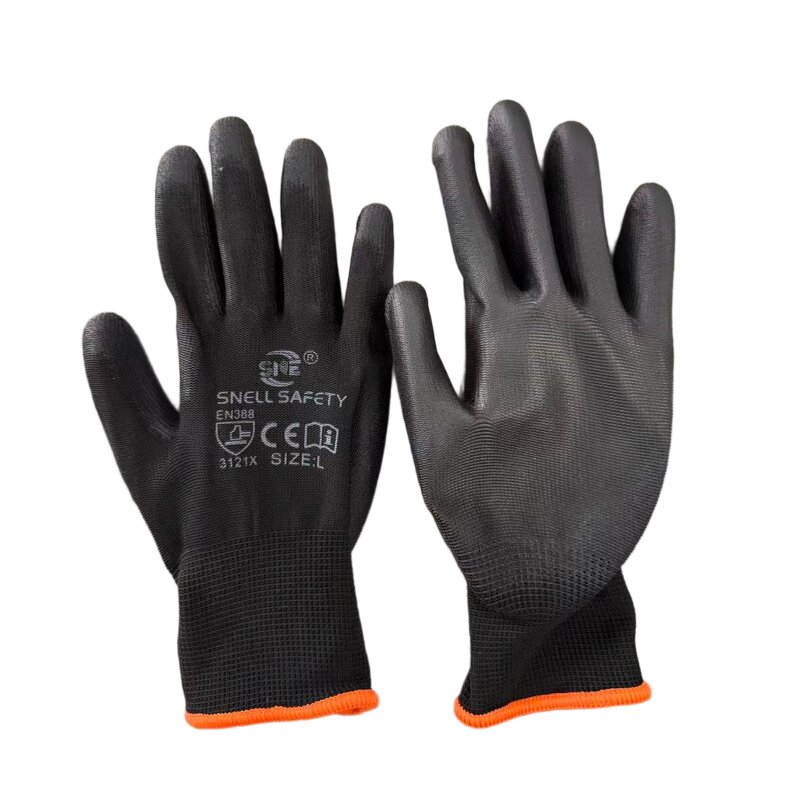 PU Coated Work Gloves Supplier - SNELL EN388 Custom Logo Polyester