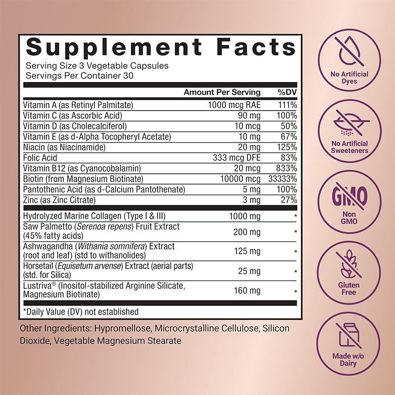 OEM ODM Hair Nail Skin Supplement Support New Hair Growth Capsules Hair Strength Capsules