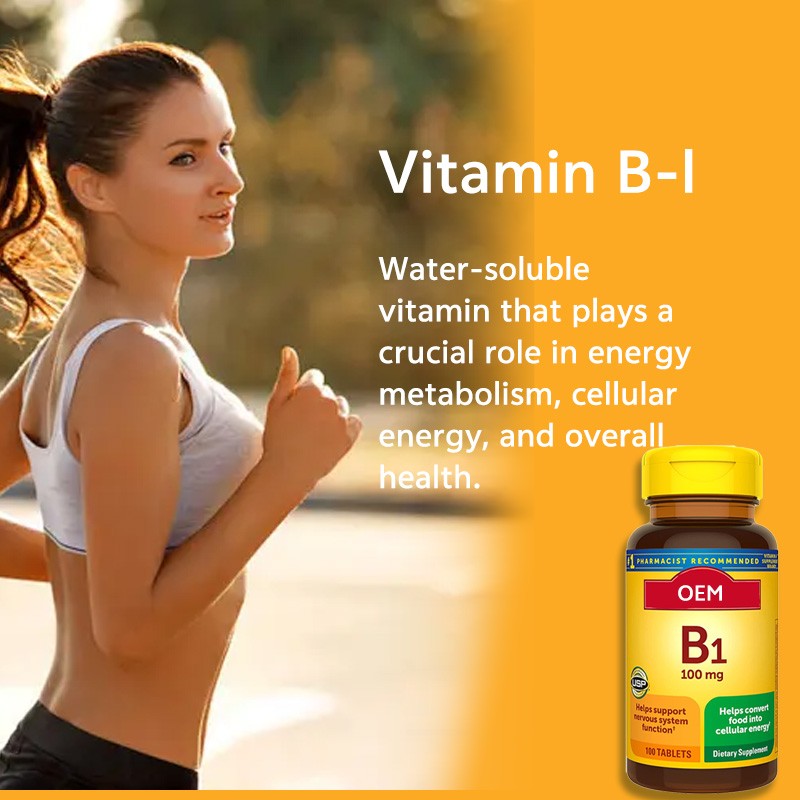 OEM Manufacturer Vitamin B1 B6 B12 Tablets Vitamin B Complex Capsules Healthcare Supplements Support Nervous System Function