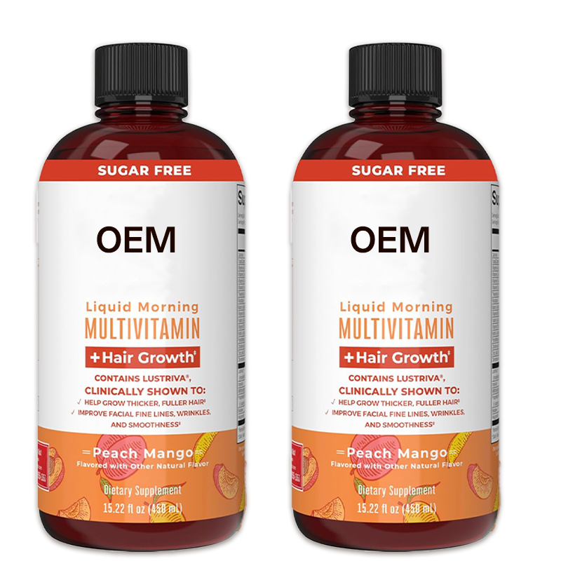 OEM Private Label Multivitamin Supplement Complex Multi-Vitamin b c e b5 d3 k2 Liquid Vitamins for Hair Growth Reduces Wrinkles
