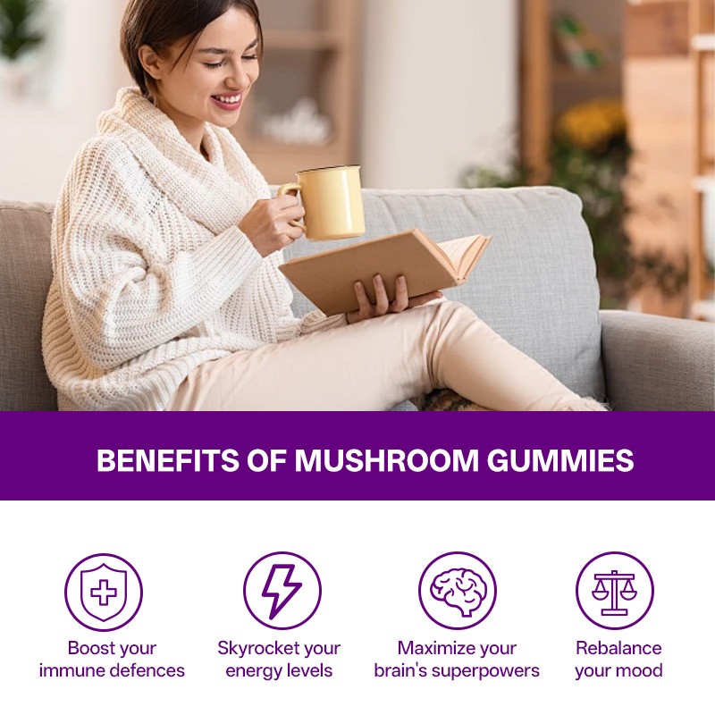 OEM Organic Vegan Lions Mane Mushroom Gummies Nootropic Brain Mushroom Extract for Memory and Focus Nutrition Supplement