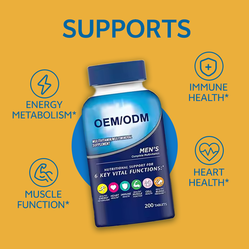 OEM/ODM Men's Multivitamin Tablets Highly Effective Formula Fruit Flavored Multivitamin Mineral Tablets Supplement for Men