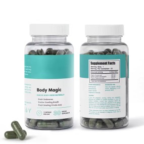 Hot Selling Organic Natural Energy Booster Detox Body Deodorant Chlorophyll Capsules Supplement Benefits for Immunity Skin