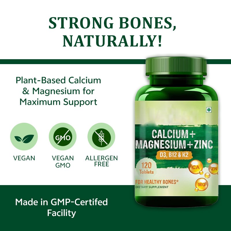 Private Label D3 B12 & K2 Calcium Magnesium Zinc Tablets Bone Nerve Muscle Health Supplement Magnesium Pills Tablets