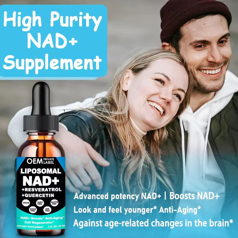 OEM Nad Drop Resveratrol Quercetin Supplement Nicotinamide Adenine Dinucleotide Liposomal Drops Nad Drops Liquid Sugar Free