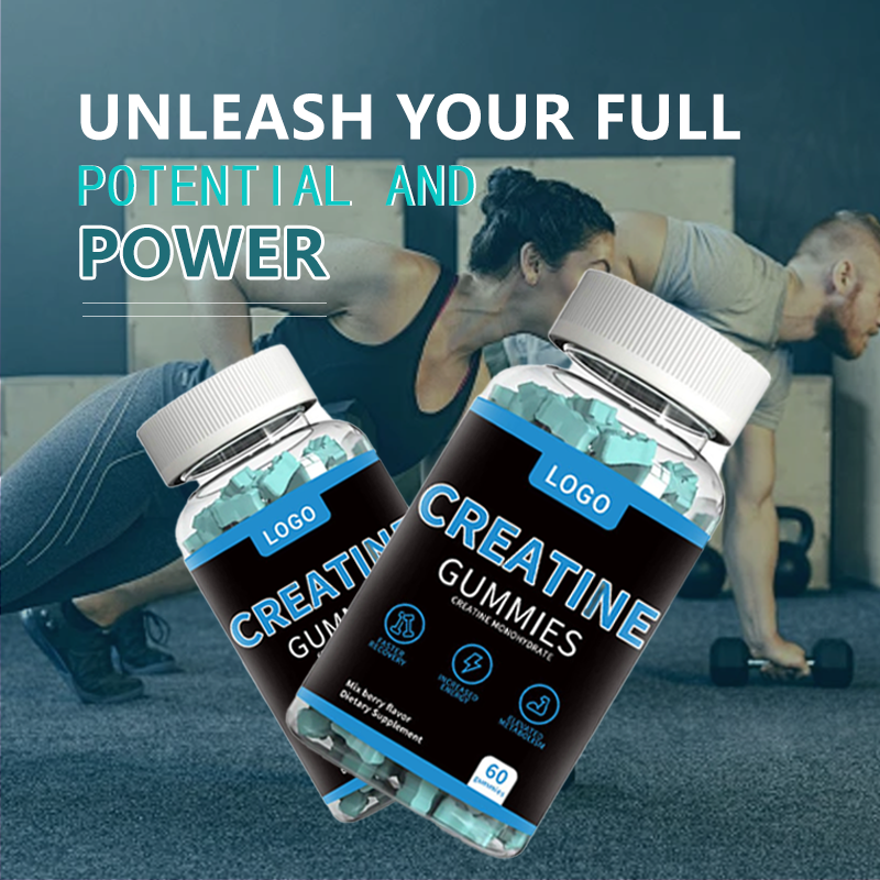 OEM Private Label Creatine Monohydrate Pre Workout Supplement Gummies MultiVitamin Sugar Free Custom Creatine Electrolyte Gummy