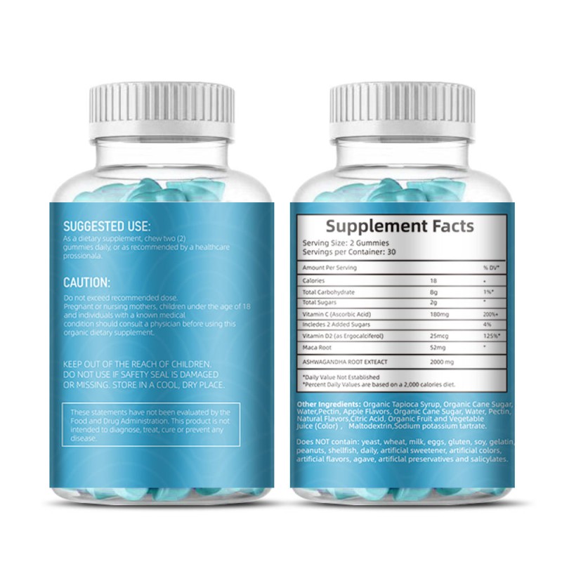 Private Label OEM/OBM/ODM Vegan Organic Ashwagandha Supplements Vitamins Gummy Ashwagandha Gummies