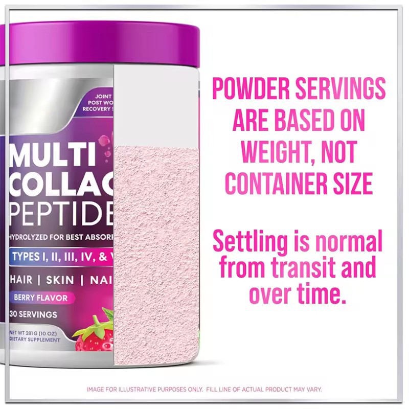 OEM Private Label Whitening Healthcare Supplement Berry Flavor Multi Collagen Peptide Powder Drink Marine Collagen Powder