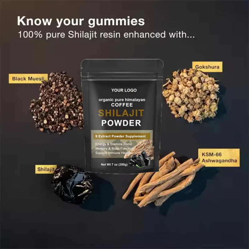 Private Label Pure Shilajit Extract Energy Organic Ashwagandha & Mushroom Shilajit Himalayan Coffee Powder Support Immune System