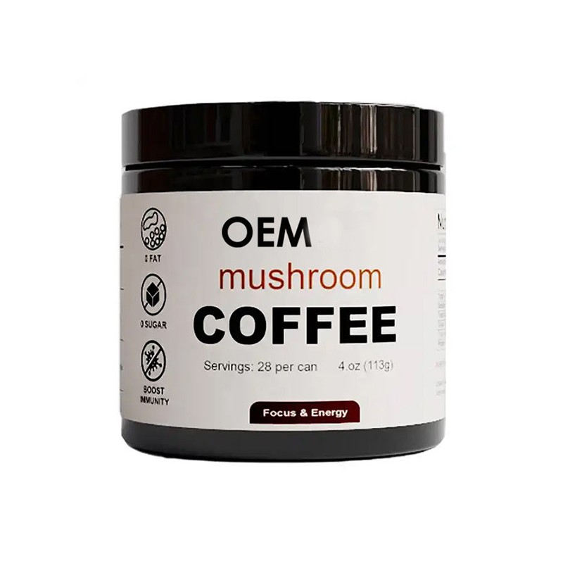 HALAL Certificated OEM ODM Tasty Mushroom Coffee Powder Organic Shitake Lion's Mane Reishi Cordyceps Mushroom Powder