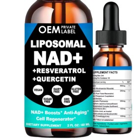 OEM 60ML Vegan Resveratrol NAD+ Liposomal Drops High Potency NAD Drops Liquid Supplement for Cell Regenerator