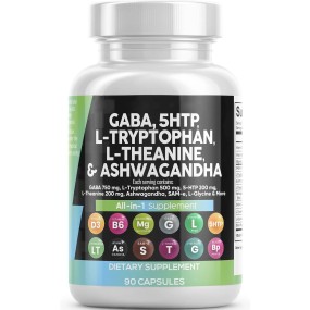 Private Label Health Supplement All-in-1 GABA 5-HTP L-Tryptophan L-Theanine Ashwagandha Capsule Sleep & Mood Support