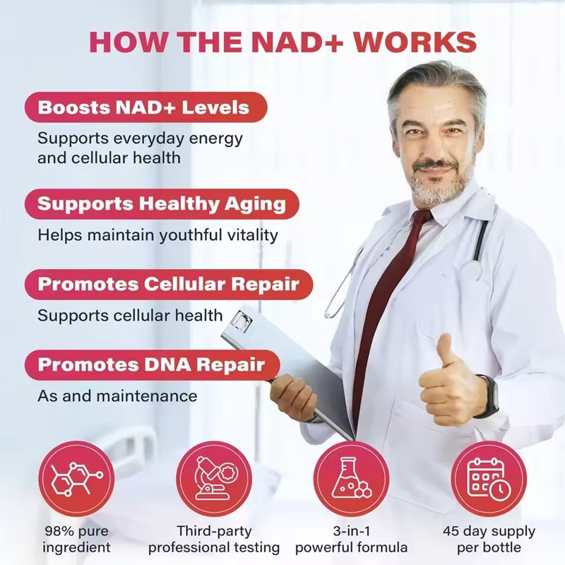 OEM ODM NAD+ Liquid Nicotinamide Riboside 1000mg Berry Flavor Drink Mix 30 Pack for Adult Skin Health & Energy Focus