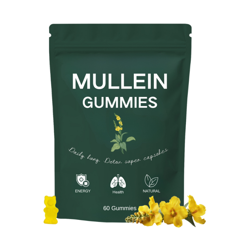 OEM ODM Vegan Mullein Lung Cleanse Supplement Gummies Mullein Leaf Extract Lungs Detox Gummies
